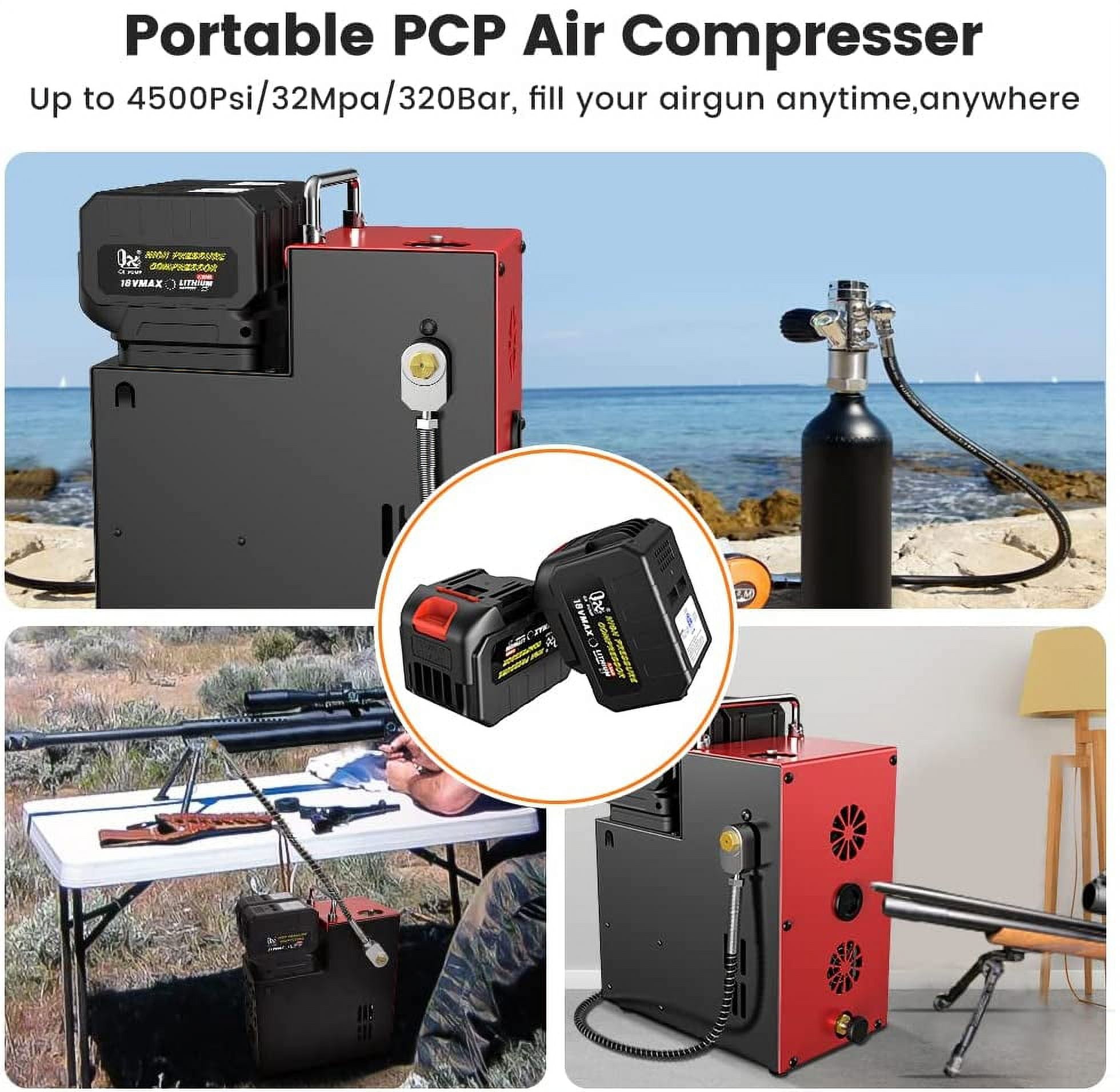 GX pump E-L2 Compresseur d'air PCP sans fil portable 18 V, 4500 psi/30 –  GXPUMP