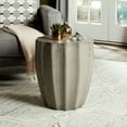 thumbnail image 3 of SAFAVIEH Outdoor Collection Jaslyn Concrete Accent Stool Dark Grey, 3 of 8