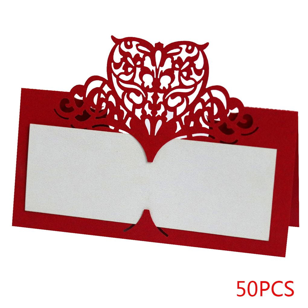 50pcs Wedding Table Place Cards Laser Cut Number Place Cards 