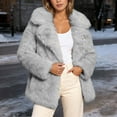 thumbnail image 2 of Long Shearling Trench Coat Women Winter Warm Lapel Collar Outerwear For Fall And Cold Weather Days, 2 of 4