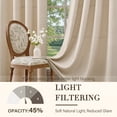 thumbnail image 6 of TURCURNO Soft Textured Linen Curtains,Semi Sheer Drapes with Bronze Grommet,Light Filtering Oatmeal Curtains for Living Room Bedroom,Natural,2 Panels,52"x84", 6 of 10