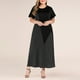 thumbnail image 4 of Vestidos de verano para mujer Vestido de manga corta con estampado de rayas de playa para mujer Vestido de talla grande Pompotops ghjkhdj13298, 4 of 7