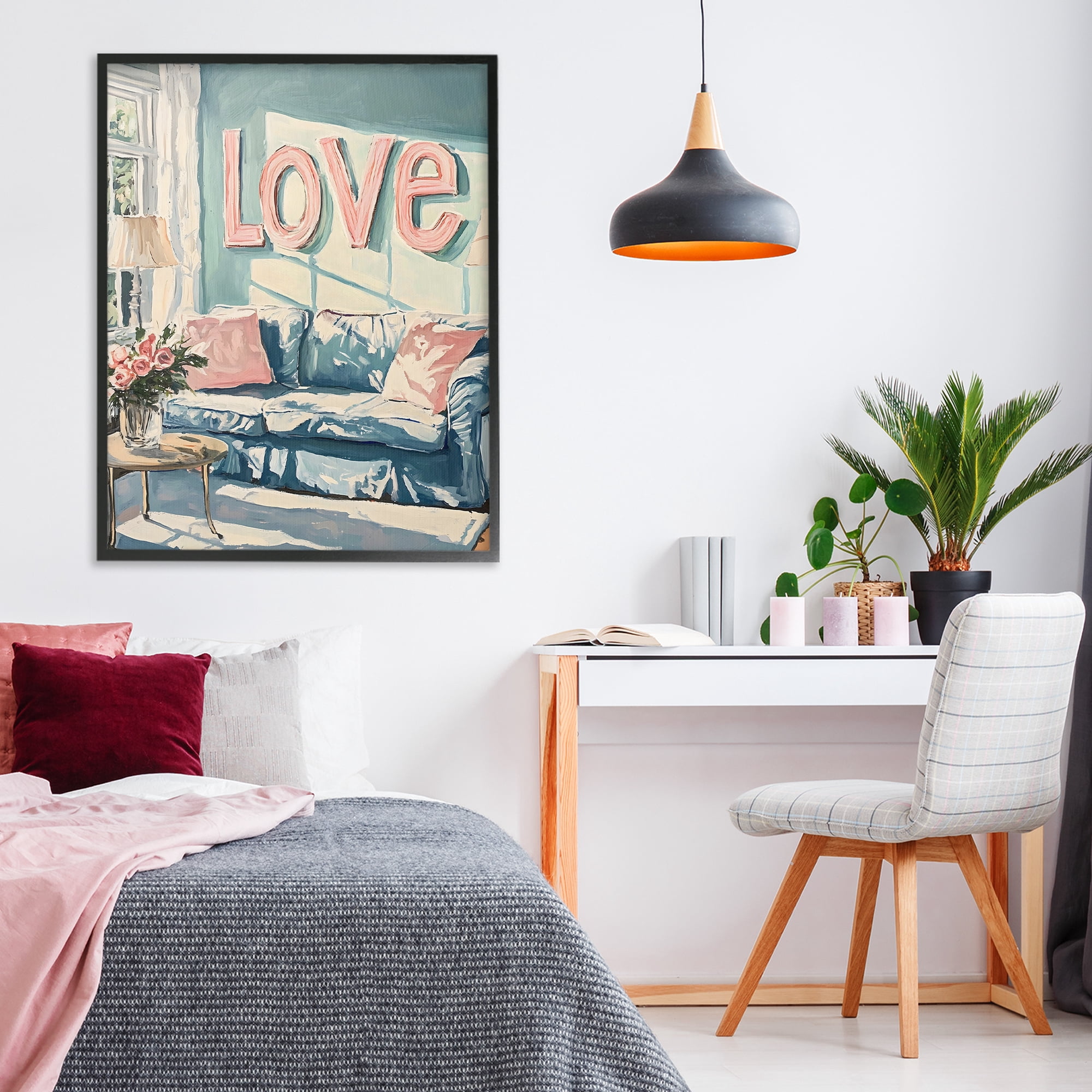 Stupell Industries Love Letters Above Cozy Couch Black Framed Giclee Art, design by The Prints Vibe