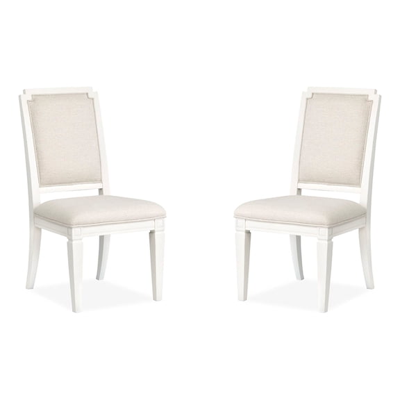 Magnussen Home Willowbrook Egg Shell White Upholstered Side Chair Two Pack