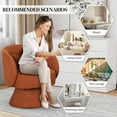 thumbnail image 3 of Wiilayok Swivel Accent Chair Set of 2,Comfy Teddy Upholstered 360° Barrel Chair,Modern Swivel Lounge Sofa Armchair for Living Room,Reading Bedroom,Office,Caramel, 3 of 7