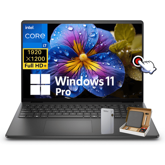 Dell Inspiron 16 Touchscreen Business Laptop, 16" FHD  300-Nits Display, Intel Core 7 150U, 16 GB DDR5 RAM|1 TB SSD, Wi-Fi 6, Backlit Keyboard, Windows 11 Pro, AI Voice Recorder