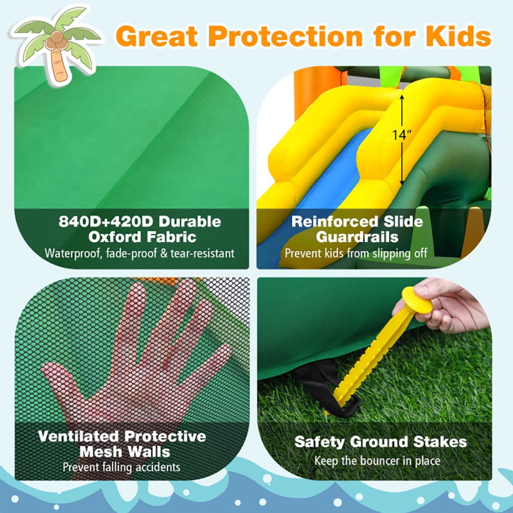 Aimee Lii Big Inflatable Bounce House with Slide and Ball Pits for Indoor and Outdoor with 735W Blower, Bounce House for Kids 3-6 Aimee Lii Big Inflatable Bounce House with Slide and Ball Pits for Indoor and Outdoor with 735W Blower, Bounce House for Kids 3-6