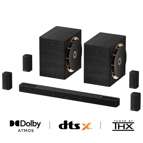 ULTIMEA 9.2.6 THX-Tuned Wireless Surround Sound System w/Dolby Atmos & DTS:X, Dual 10” Subwoofers, 18Hz Low Frequency, 2000W Peak Power, 8K Pass-Through, AVR Grade Sound Bar