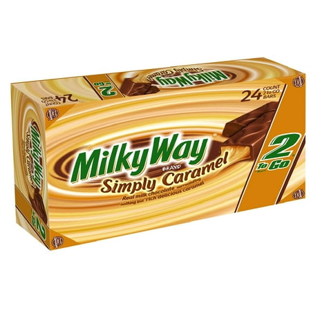 - Milky Way, Simply Caramel Milk Chocolate 2-To-Go Candy Bar, 2.84 Oz, 24 Ct