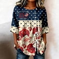 thumbnail image 2 of WERYOUNG Women's Summer Casual Short Sleeve T Shirt With Tie Patriotic American Flag Tees 250th Anniversary USA Celebration T-Shirt Holiday Vacation Comfortable Tops L, 2 of 4