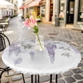 thumbnail image 6 of Purple Spring Floral Round Tablecloth for 36-44 Inch Tables,Fitted Table Cover with Elastic Edge,Summer Botanical Weeping Vintage Waterproof Outdoor Table Cloth Protector for Patio Garden Dinner, 6 of 9