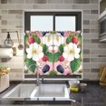 thumbnail image 4 of Yayeee Kitchen Curtains Tier Pair Light Filtering 27"x24" Rod Pocket Short Cafe Window Panel, Pink Raspberries, 4 of 7