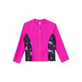 thumbnail image 3 of Sholeno Girls Zipper Rash Guard Swimwear Long Sleeve UPF 50+ UV Sun Protection Swim Shirt Hot Pink 10, 3 of 7