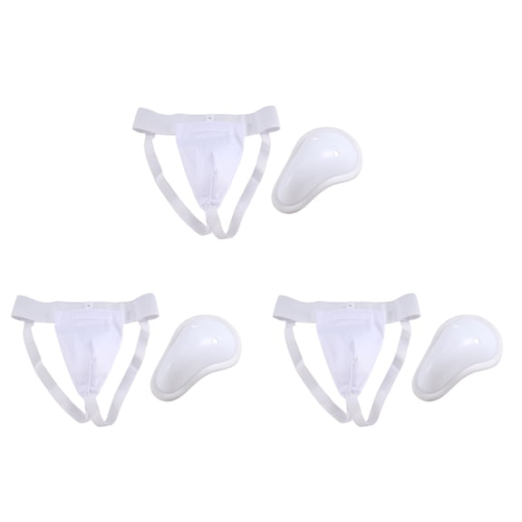 3X Groin Protector Cup Men, Boxing Kickboxing Muay Groin Guard, Ventilated Adjustable, Karate Fighting Training M