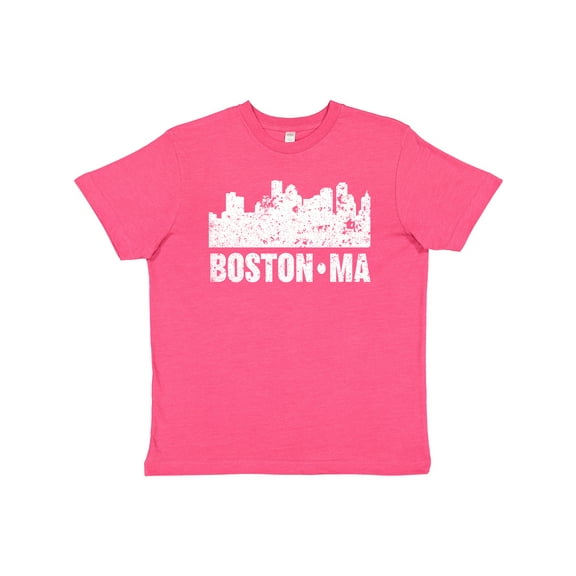 Inktastic Boston Massachusetts City Skyline with Grunge Youth T-Shirt