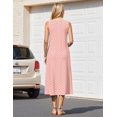 thumbnail image 6 of Zeagoo Summer Casual Dresses for Women Sleeveless Midi Dress Swing Tank Sundress Pleated Tshirt Dress with Pockets, 6 of 6