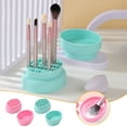 thumbnail image 1 of pstuiky Makeup Brush Cleaning Bowl Silicone & Powder Puff Washer Dryer Rack 2-In-1 Design with Scrub Base & Mesh Drying Holes Portable Storage Box for Cosmetic Tools & Accessories 108X88X48Mm, 1 of 9