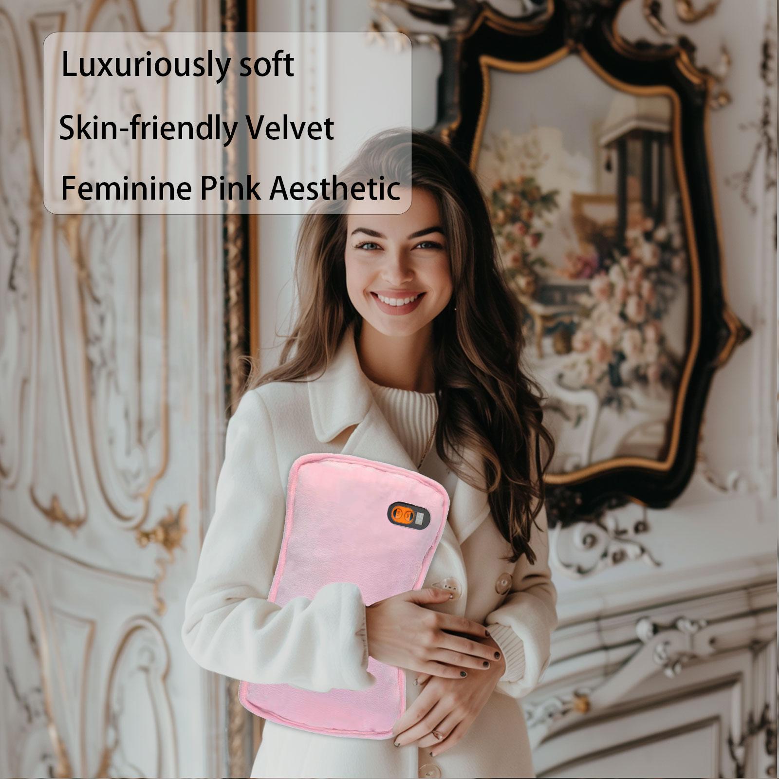 Humitech Rechargeable Hand Warmer with 10000mAh Power Bank, Graphene Heating, 6 Heat Settings & Double-Sided Warmth for Outdoor Activities, Pink