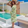 thumbnail image 5 of Yuyamidu Sour Pickles Women's Bikini Swimsuits 3 Piece Thong Swimwear Summer Beach Wear with Long Chiffon Coverup Halter Triangle Bikini Top Tie Side Bottom, 5 of 6