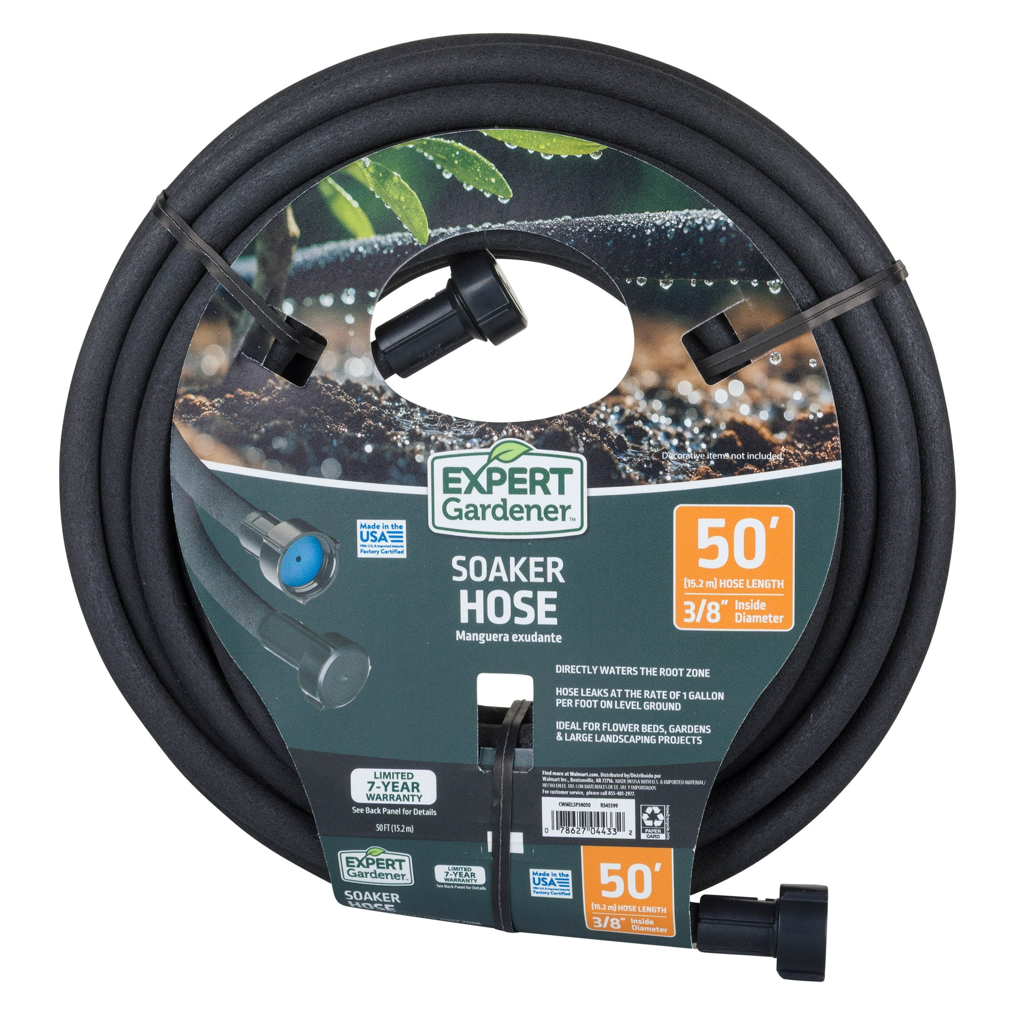 Expert Gardener Soaker Hose, 3/8 in x 50 ft