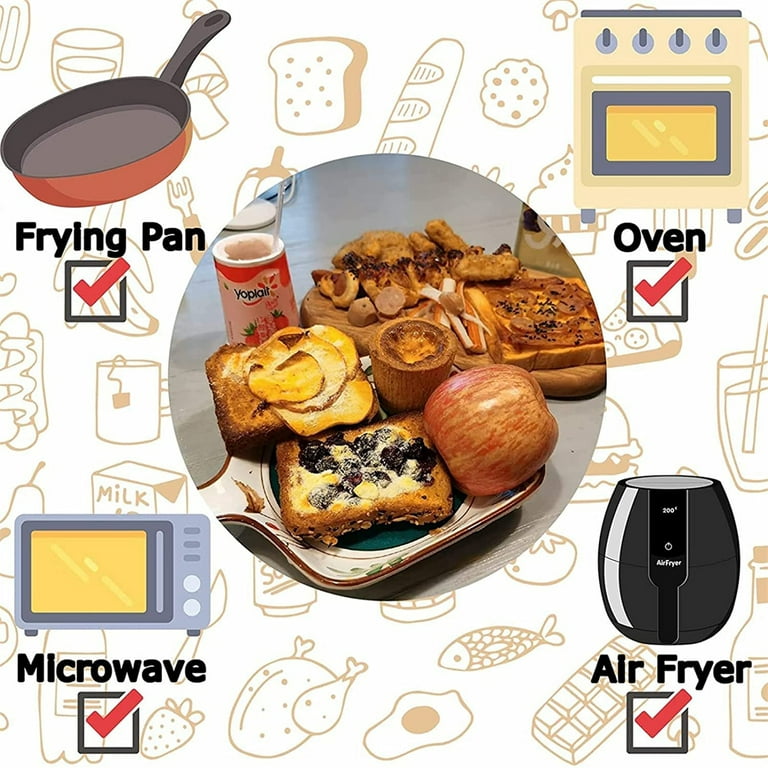 Air Fryer Paper Household Non-Stick Silicone Oil Paper Plate French Fries Chicken Wings Baking Paper Oil Absorbing tray(100 Sheets), White