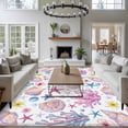thumbnail image 3 of Summer Beach Large Area Rugs 8x10 ft Ocean Starfish Shell Coastal Conch Coral Flower Washable Rug Non Slip Indoor Carpet Absorbent Floor Mat for Living Room Bedroom Dining Room, 3 of 9