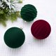 thumbnail image 5 of 12 piezas de adornos navideños de 8 cm con forma de bola verde flocada para colgar en el árbol de Navidad, para bodas, fiestas, decoración del hogar 2024, 5 of 5