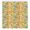 thumbnail image 2 of Ambesonne Retro Shower Curtain, Small Geometric Ornament Art, 69"Wx84"L, Dark Orange Almond Green, 2 of 4