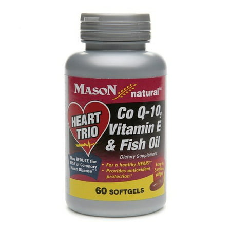 Mason Vitamines coeur Trio: Co Q-10, la vitamine E et d'huile de poisson Gélules, 60 Ct