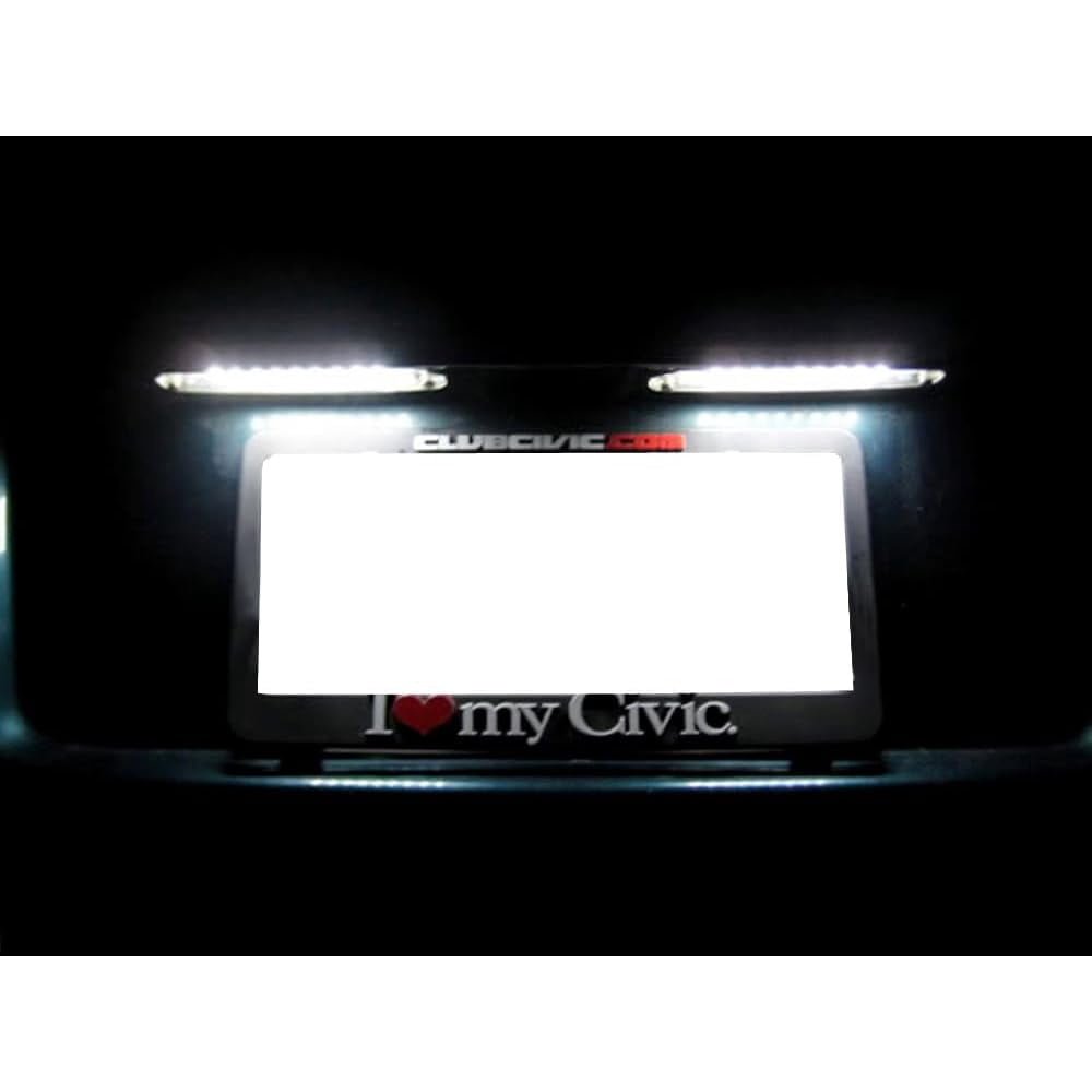 OEM-Fit 18-SMD Full LED License Plate Light Assembly For Honda 1992-1995 Gen5 Civic, 1992-1996 Prelude, Replace OEM Incandescent Lamps