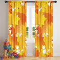 thumbnail image 5 of Fall Leaves and Pumpkins Rustic Autumn Kitchen Curtains Set of 2 Tier,42x84in Kitchen Curtains Fall Holiday Long Curtain, 5 of 5