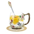thumbnail image 1 of Taza de bebida de taza de agua artesanal B-utterfly roja con diseño de asa Leyfeng Tazas de vidrio, 1 of 7
