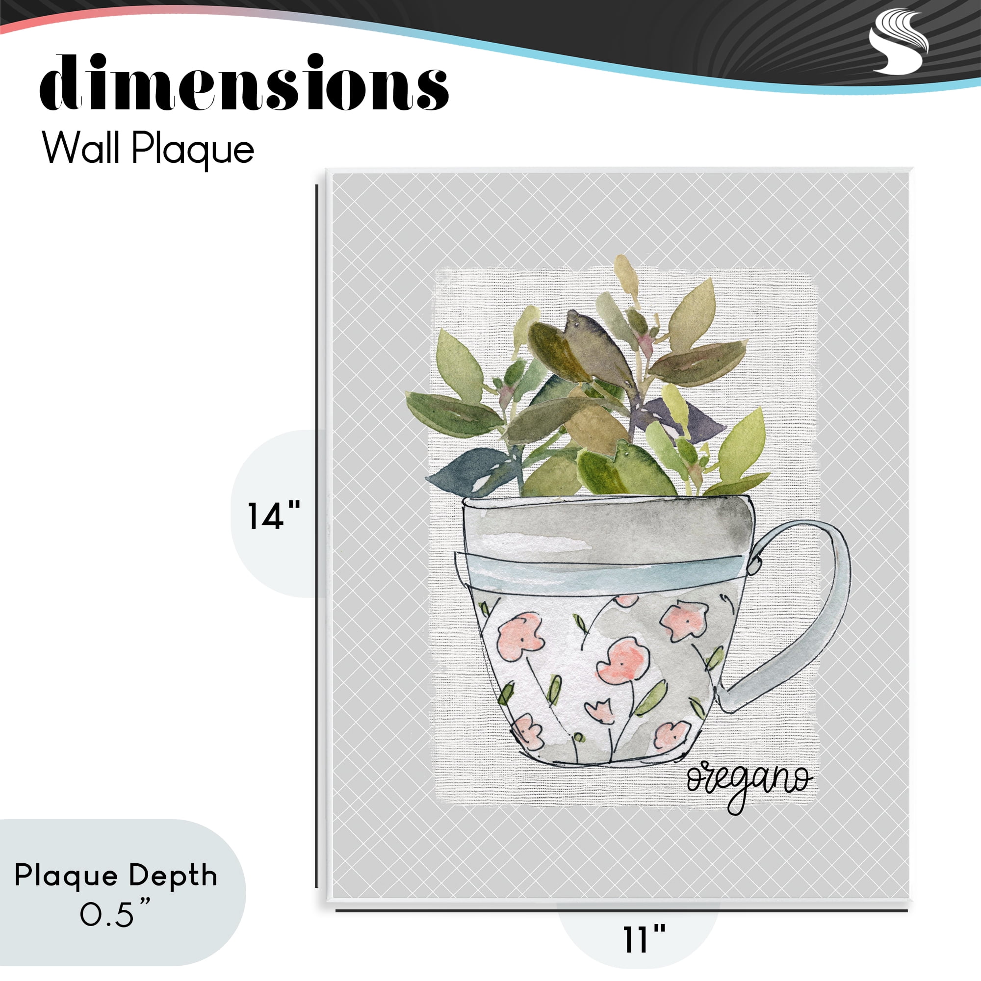 Stupell Industries Oregano Herb Mug Wall Plaque Art, design by Livi Finn