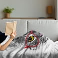 thumbnail image 3 of Cat Soft Flannel Fleece Throw Blanket, Wise Nerd Pet Glasses Judging the World Humor Digital Style Art Illustration, Cozy Plush for Indoor and Outdoor Use, 60" x 80", Black White Red, by Ambesonne, 3 of 5