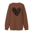 thumbnail image 3 of Gibobby Sudaderas para Mujer Sudadera de manga larga con patrón con cuello redondo para mujeres adolescentes y estudiantes(Café,G), 3 of 4