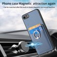 thumbnail image 3 of Carbon Fiber Patterned Case for iPhone 7 Plus, iPhone 8 Plus, Wallet case with [360°Rotation Ring Kickstand] Credit Card Holder,PU Leather Shockproof Cover Women Men, Blue, 3 of 8