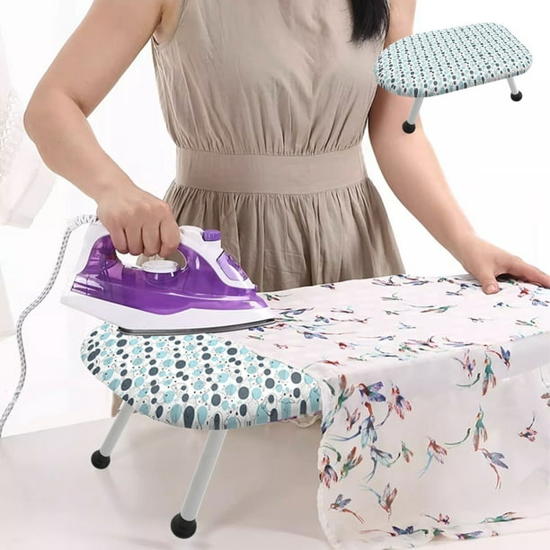 Tabla de planchar de mesa, tabla de planchar pequeña con plancha, tabla de planchar plegable con funda extra gruesa, tabla de planchar portátil de mesa con patas antideslizantes.