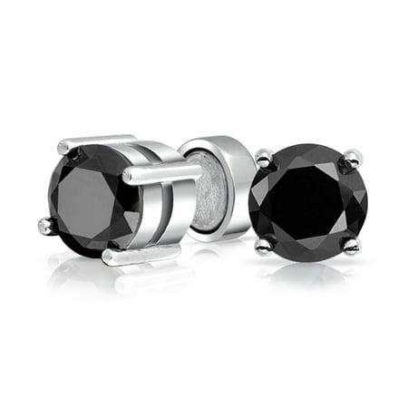 Genuine Aaa Pink Pearl - Round Cubic Zirconia AAA CZ Brilliant Cut Solitaire Magnetic Clip On Stud Earrings Sterling Silver More Colors