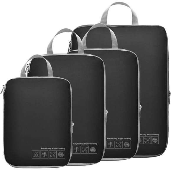 Cubos de compresión Cambond Travel para mujer, paquete de 4, negros