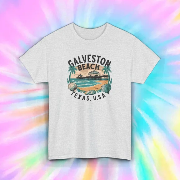 Hot Trending Galveston Beach Texas USA Vintage Ocean Graphic T-Shirt Vacation Design Preview Only
