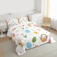 thumbnail image 3 of Manfei Cartoon Easter Eggs Queen Comforter Set for Teen, Pink Cherry Blossoms Bedding Sets, Cute Princess Style Reversible Bedding Comforter Set, Microfiber Bedroom Decor, 3 Pieces, 3 of 8