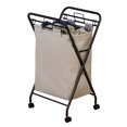thumbnail image 2 of Household Essentials 7172 Panier en Bronze Antique avec Sac de Couleur de Lin Naturel en polyester 600D et Roulettes, 2 of 4