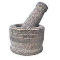 thumbnail image 1 of Grey Stone Mortar & Pestle Set For Spices - Okhli Masher - Khalbatta Stone | Natural & Traditional Grinder, Musal, Well Design For Kitchen, Home, Herbs (5.5 Inch), 1 of 4
