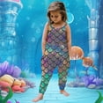 thumbnail image 2 of Baby Girls Rompers Summer Fashion Off Shoulder Spaghetti Strap Gradient Fish Scale Jumpsuit Sleeveless Onesie Outfits Pants Navy Infant Boy Clothes, 2 of 4