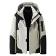 thumbnail image 3 of Sentmoon Coats Color Block Long Sleeve Drawstring Hooded Neck Windbreaker Men Plus Size Zipper Waterproof Clothes for Men Fall and Winter Active for Festival Camping and Outdoor Beige XXL, 3 of 9