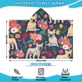 thumbnail image 2 of French Bulldog Dog and Pioneer Flower Hooded Bath Towel，60"x35" for Ages 3 To 12 Kids, Quick Dry Lightweight Soft Microfiber Hood Beach Towel Cover Up for Kids, 2 of 7