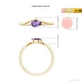 thumbnail image 5 of ANGARA Natural East-West Pear Amethyst Wave Shank Solitaire Ring in 14K Yellow Gold for Women (Size-6x4mm) | February Birthstone, Birthday, Anniversary, Jewelry Gift for Women | Natural Amethyst Ring, 5 of 9