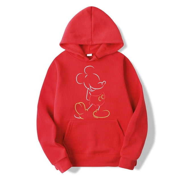 Mickey Mouse Line Pop Unisex Hoodie Cartoon Fashion Couple Oversized Sweatshirt Tops Spring Autumn Pullover