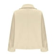 thumbnail image 7 of ZQUUVOU Fall Winter Jacket for Women Loose Large Lapel Collar Button Front Wool Blend Coat with Pockets for Thermal Outfits Beige, 7 of 7