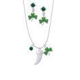thumbnail image 2 of Delight Jewelry White Sabre Tooth Green Shamrock Necklace and Clover Earrings Jewelry Set, 2 of 5